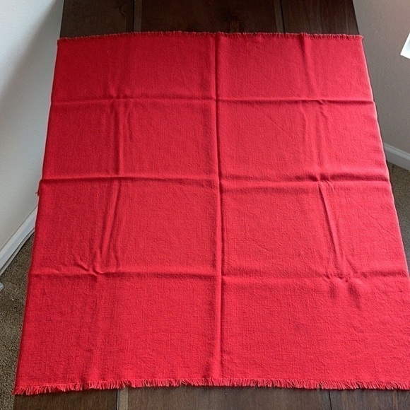 Orange Linen Table Topper 35.5” x 37.5” Approximately - Picture 1 of 7